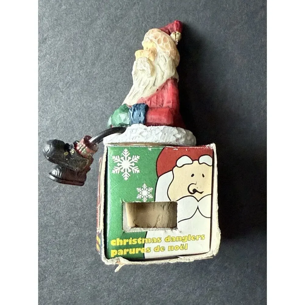 Santa Dangler Cork Wine Stopper Christmas Hand Painted MSC International